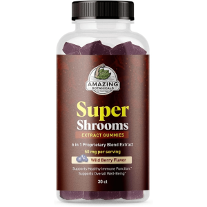 Super Shrooms 6-in-1 Mushroom Supplement Gummies